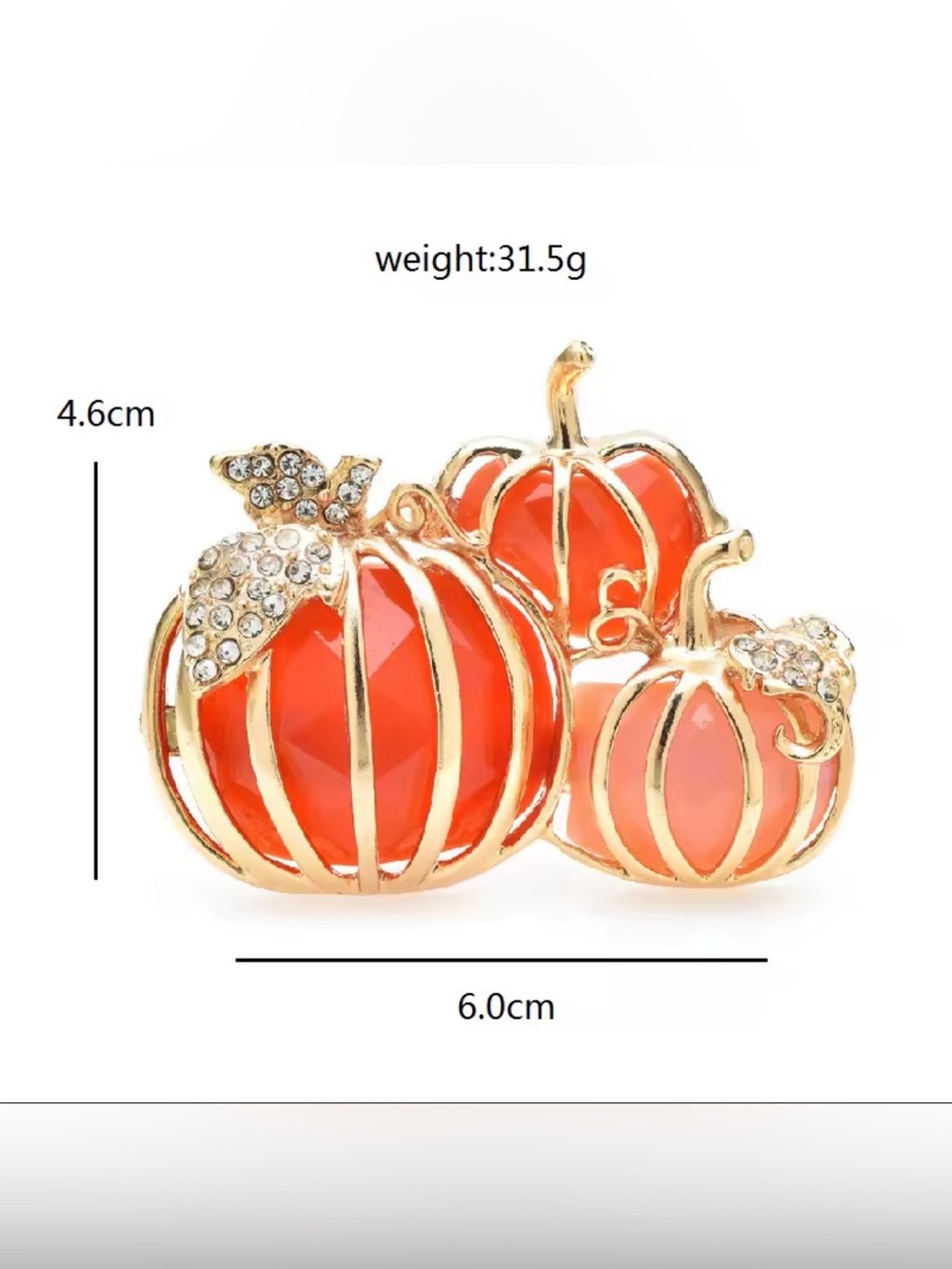 Pumpkin Brooch - Picture 3 of 3